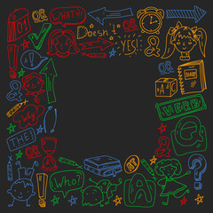 Concept of learning English. Flat design, vector pattern.