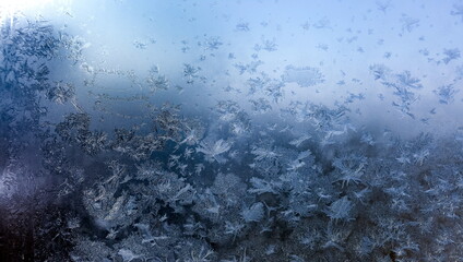 Frosty pattern on window glass