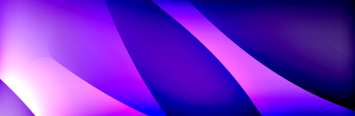 Fluid gradient neon color waves, vector abstract background