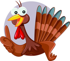 Cartoon Turkey Holding Thumbs Up Doing Ok Sign