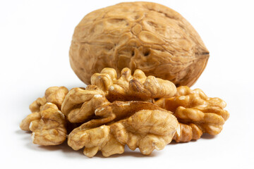 Walnut isolated on white background.