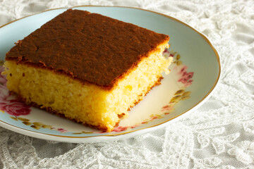 Homemade traditional Turkish dessert Revani