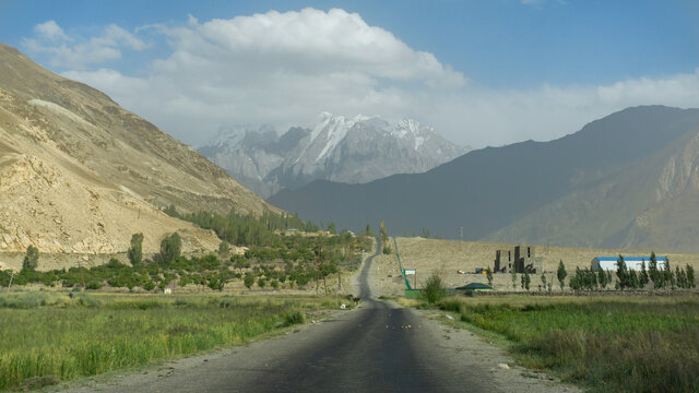 Road in the mountains on the Pamir highway