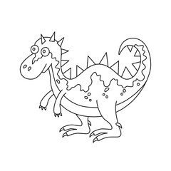 Cute dinosaur. Hand drawn dino. Vector illustration in doodle and cartoon style for coloring books and prints