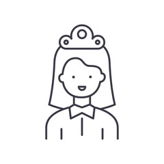 Maid concept icon, linear isolated illustration, thin line vector, web design sign, outline concept symbol with editable stroke on white background.