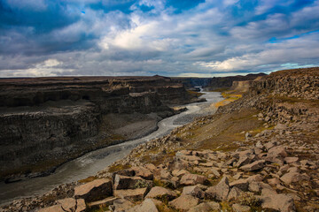Travel shot, Iceland's magnificent fjord scenery