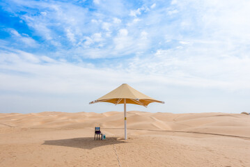 Umbrellas in the desert