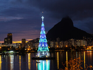Christmas tree in the world. Rio de Janeiro city, Brazil. 