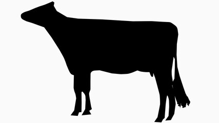 牛のシルエット素材、2Dレンダリング