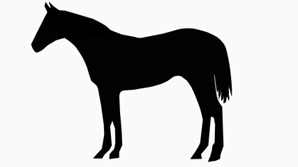 ウマのシルエット素材、2Dレンダリング