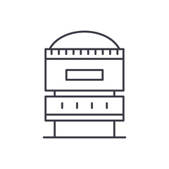 Macro lens icon, linear isolated illustration, thin line vector, web design sign, outline concept symbol with editable stroke on white background.