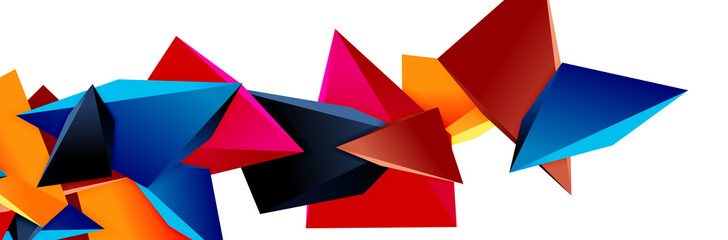 Triangle mosaic abstract background, 3d triangular low poly shapes. Geometric vector illustration for covers, banners, flyers and posters and other