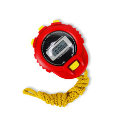 Sports equipment - Red yellow Stopwatch. Isolated