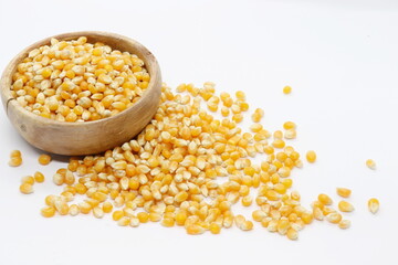 
corn kernels with white background
