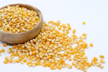 
corn kernels with white background