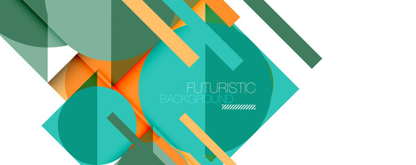 Simple circles and triangles abstract background. Vector illustration for covers, banners, flyers and posters and other designs