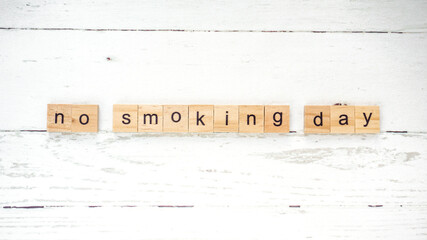 World No Tobacco Day.words from wooden cubes with letters photo