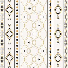 Aztec tribal ethnic seamless pattern with geometric shapes