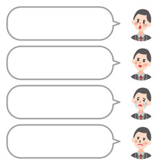 アイコンと吹き出し_年配のビジネスマン2　（主線なしフラット）