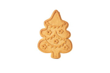 Tasty Christmas cookie isolated on white background