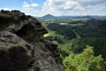 Jetrichovice Rocks are a tourist attraction for short or long walks in nature with beautiful views over the area from the top. Bohemian Switzerland, Czech Republic.