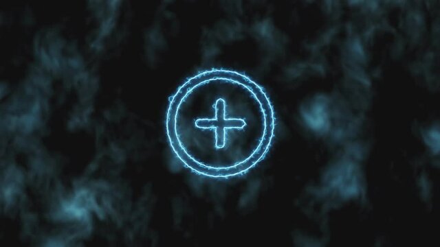 Stop motion. The blue add-circle icon gradually increases and changes color to blue. 4K 60 fps video