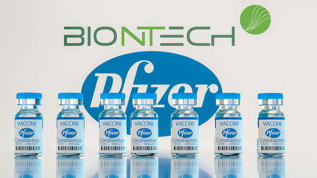 Covid-19 vaccine jointly developed by Pfizer and BioNTech.