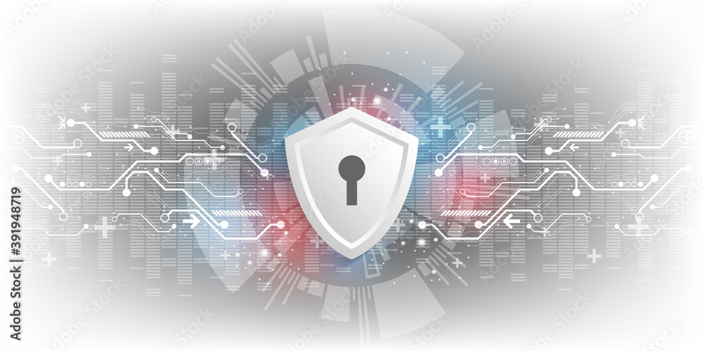 Wall mural vector technology background in the concept of security systems.