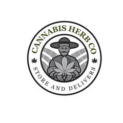 cannabis herb logo designs for health company icon and symbol