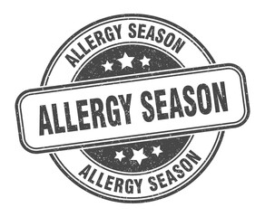 allergy season stamp. allergy season label. round grunge sign
