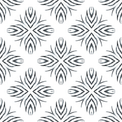 Fototapeta na wymiar Medallion seamless pattern. Black and white 