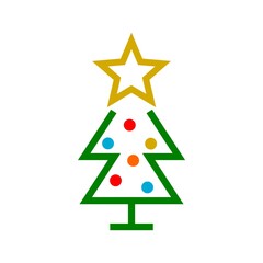 Christmas tree icon isolated on white background