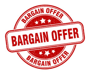 bargain offer stamp. bargain offer label. round grunge sign