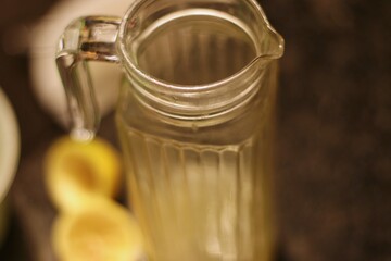 Naklejka na ściany i meble glass jar with lemon