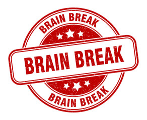 brain break stamp. brain break label. round grunge sign