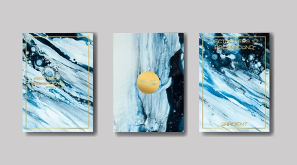   liquid marble with gold. flyer, business card, flyer, brochure, poster, for printing. trend vector © chikovnaya