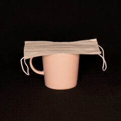 Covid-19 protection on a black background