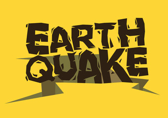 Typography design of Earthquake falling into the gap.
