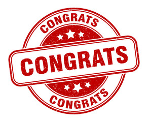 congrats stamp. congrats label. round grunge sign