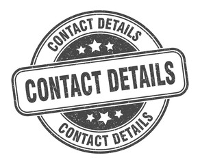 contact details stamp. contact details label. round grunge sign