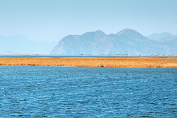 Sulungur lake and Dalyan river delta in Turkey. Good place for birdwatching and fishing recreation