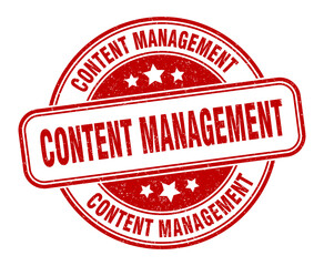 content management stamp. content management label. round grunge sign