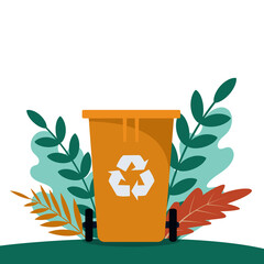 Reduction, reuse, recycling of waste. Waste recycling. Vector flat illustration Dumpster. Recycling. Concept.