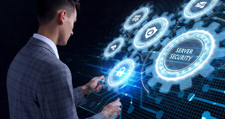 Cyber security data protection business technology privacy concept. Server security