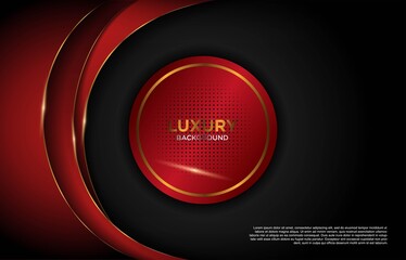 Luxurious red background with wave ribbon Premium Vector
