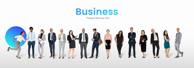 Diverse business people mockup collection