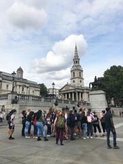Trafalgar Square near National Gallery in London England