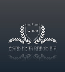 Work hard dream big con sfondo colorato