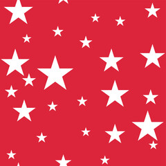 Seamless vector cosmic pattern with chaotical star shape elements. Five angled stars background. Flat night sky wallpaper. For design, fabric, textile, cover.