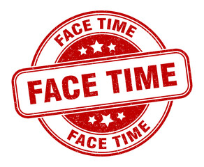 face time stamp. face time label. round grunge sign